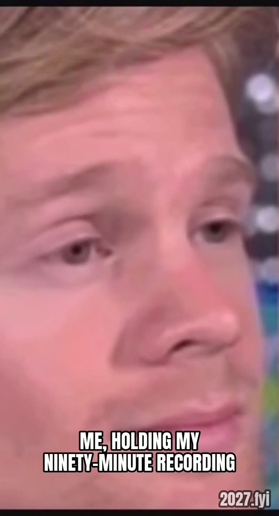 A man blinking in disbelief, three frames. ra: "they'd say to me, what should I do? I already told you what you are." / me, holding my ninety-minute recording: