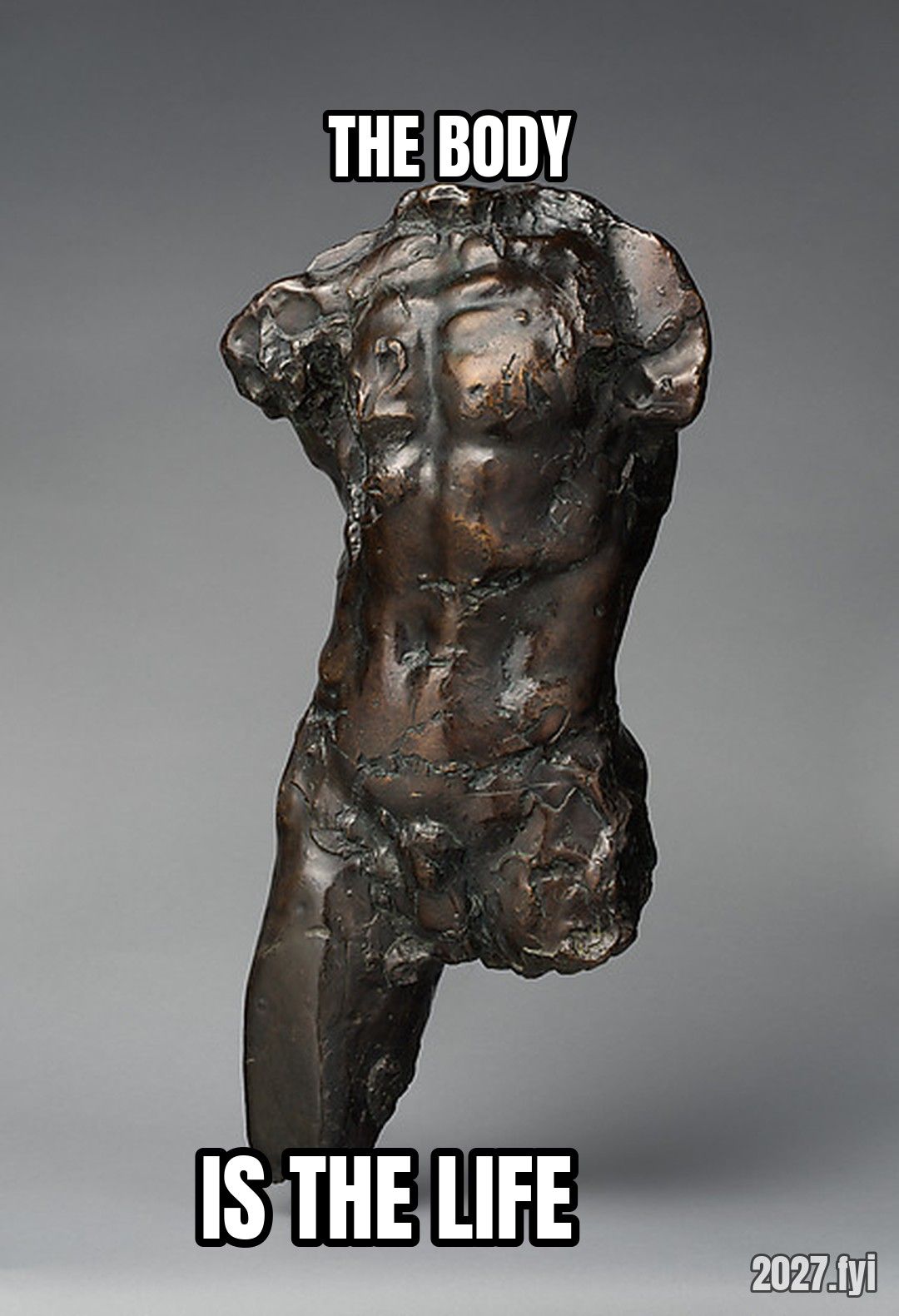 Rodin's bronze Torso. THE BODY / IS THE LIFE