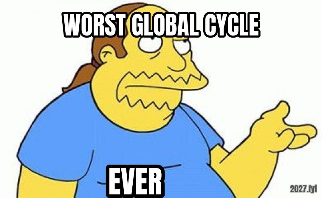 Comic Book Guy gesturing. WORST GLOBAL CYCLE / EVER