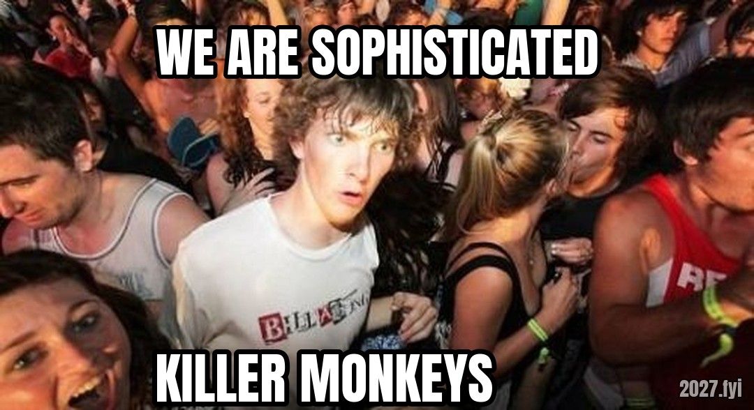 Clarence struck by clarity in a crowd. WE ARE SOPHISTICATED / KILLER MONKEYS