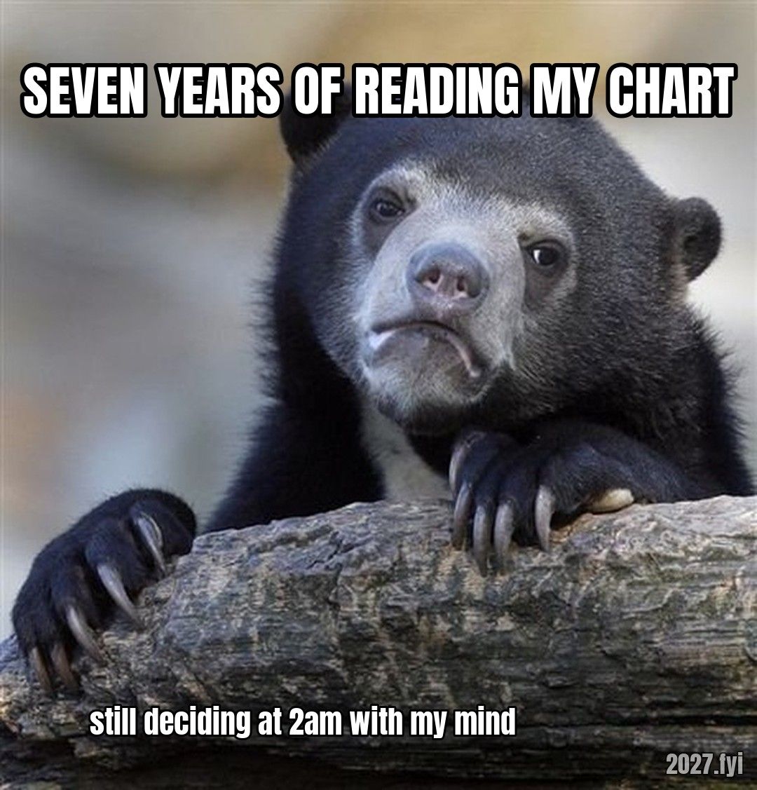 Confession Bear. SEVEN YEARS OF READING MY CHART / still deciding at 2am with my mind