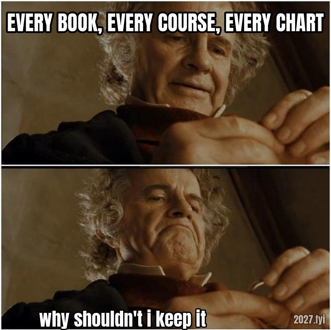 Bilbo clutching the ring. EVERY BOOK, EVERY COURSE, EVERY CHART / why shouldn't i keep it