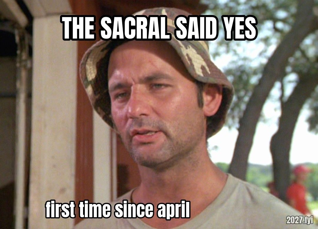 Carl Spackler musing. THE SACRAL SAID YES / first time since april
