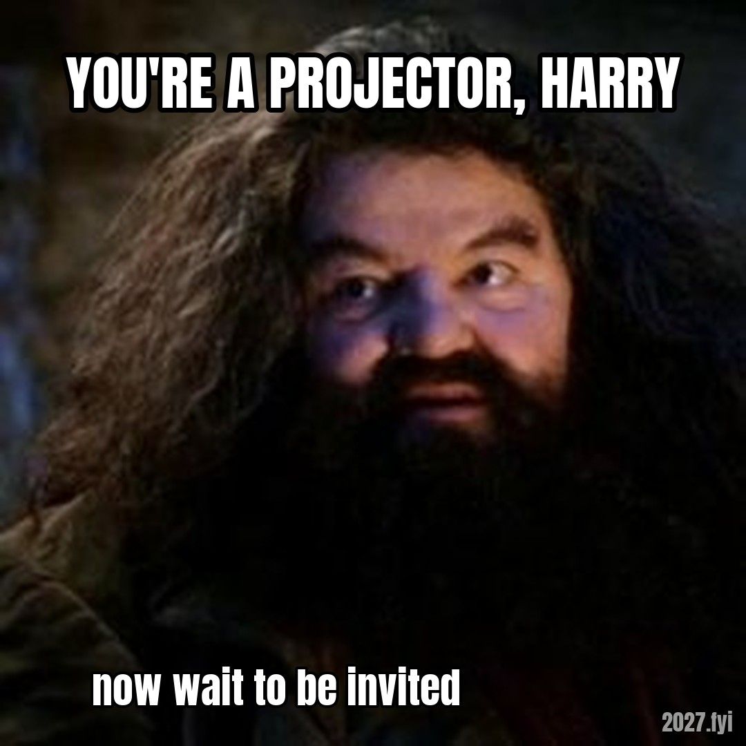 Youre a wizard harry meme. YOU'RE A PROJECTOR, HARRY / now wait to be invited