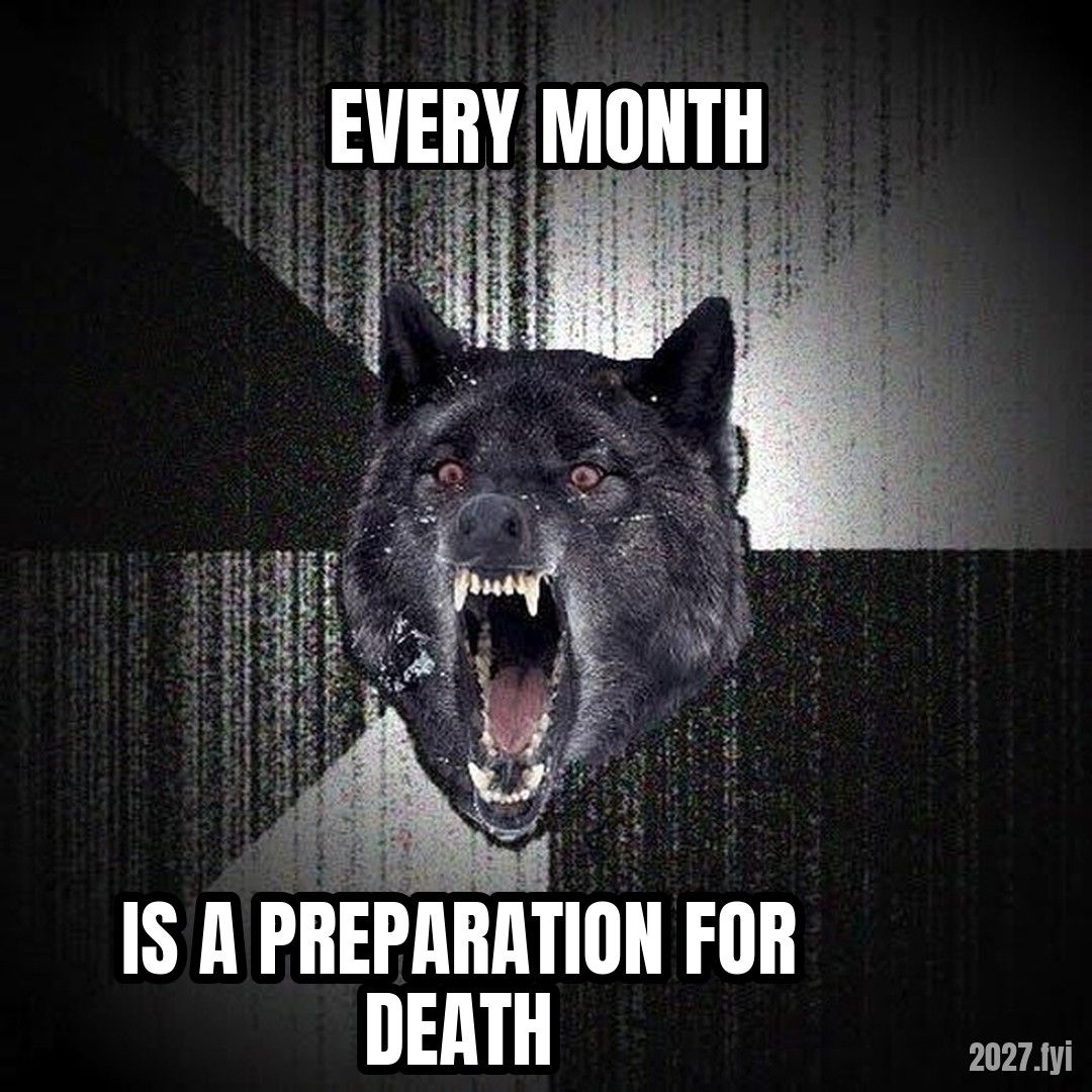Insanity Wolf howling. EVERY MONTH / IS A PREPARATION FOR DEATH