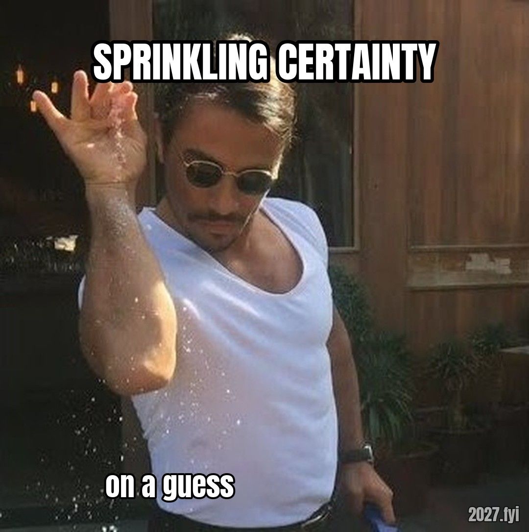 Salt Bae sprinkling. SPRINKLING CERTAINTY / on a guess