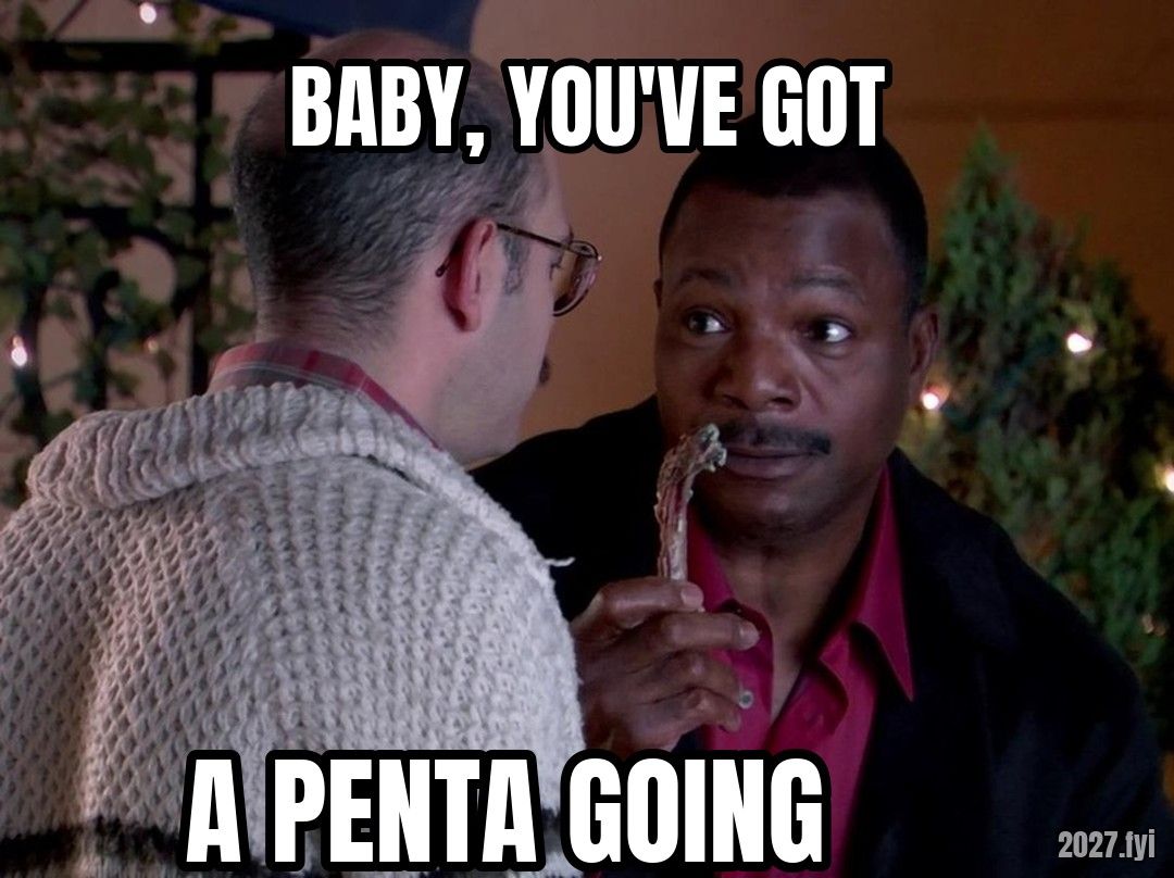 Carl Weathers eating. BABY, YOU'VE GOT / A PENTA GOING